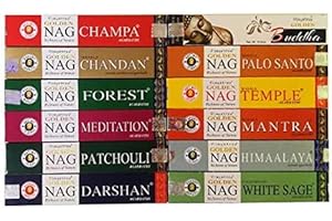 NALE Confezione da 12 incensi Golden Nag Vijayshree.- 12 scatolette da 15 grammi