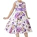 TOOGOO(R) Purple Summer Stylish Fancy Girls Kids Princess Wedding Party Flower Floral Bow Gown Dress 3-4Years