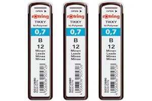 rOtring Tikky Lot de 3 recharges de mines pour porte-mines 0,7 mm B