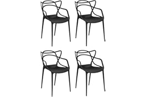 Gremium Set 4 Sedie In Polipropilene Con Fibre In Vetro, Seduta Ergonomica E Struttura Impilabile Per Arredo Sala da Pranzo, Cucina e Soggiorno