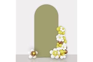 AIBIIN Bogenförmiger Hintergrund, rund, 2-seitig, für Hochzeitszeremonie, Geburtstag, Party, Babyparty, Bankett, Dekoration, Salbeigrün, 8 x 1,8 m