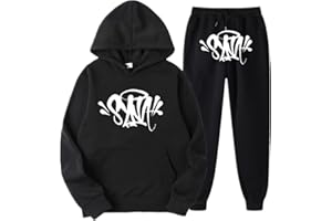 JYukaichen Hombre Sudadera, Syna World Capucha Conjunto, Pantalónes, Syna Sudadera Deportiva, Juego de 2 piezas Cuello Redondo Chándal Unisex Set, Chándal Baloncesto, Otoño invierno Chándal S-XXL