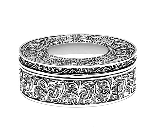 EDLE SCHMUCKSCHATULLE SCHMUCKKASTEN SCHMUCKKÄSTCHEN SCHMUCK BOX DOSE SILBER SAMT + BRILLIBRUM® FLYER