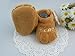 EOZY Fleece Cute Plush Paw Infant Toddler Prewalker Baby Shoes Boots Length 11cm Brown