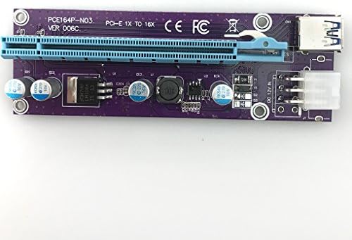006C Riser Card 1x to 16x USB 3.0 Data Cable SATA to 6Pin IDE Power Supply for BTC Miner Machine