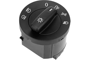 Suuonee Scheinwerferschalter, Scheinwerferschalter 1K0941431N Chrom Schwarz Passend für MK5 MK6 Modelle 2005-2013