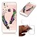 Produktbild Apple iPhone 5 5S 5SE Silikon Hülle Case,Fanryn Bunte Muster Weich Soft Transparente Kratzen weiche TPU Handy Hülle Durchsichtig Transparent Etui Cover Case Protective Shell Soft Schutzhülle Telefon Kasten für Apple iPhone 5 5S 5SE – Feder