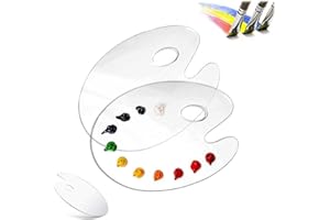 Fezf 2 Paletas De Pintura, Paleta Pintura，Paletas Ovaladas Transparentes De 19 × 31 Cm, Para Pintura Artística Hecha a Mano