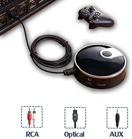 Bluetooth Transmitter Optical, Digital Optical TOSLINK/ 3.5mm /Coaxial Wireless Audio Adapter for TV / Speakers Home Stereo System PS4 XBOX VCD/DVD- AptX Low Latency &amp;2 Devices Pair At Once