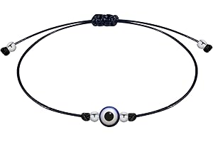 cotigo-Pulsera con amuleto de la Suerte y Protección Acero inoxidable- Pulsera Mujer o Hombre - Pulsera simbolo contra mal de ojo - Pulsera Hilo Encerado Hecho a Mano