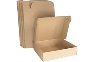 STRBOXONG 10 Piezas Cajas de Cartón Corrugado, 275x223x65 mm Cajas de Paquetes Pequeños, Cajas de Embalaje para Negocios, Correos, Almacenamiento o Regalo