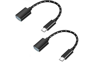 Sooiiyu Adaptador USB Tipo C, Aluminio Nylon Cable OTG Tipo C Macho a USB Hembra, Compatible con iPhone 16/15 Pro MAX, MacBook Pro/Air, iPad Pro, Samsung Galaxy S24/S23/S22, Huawei, Google Pixel