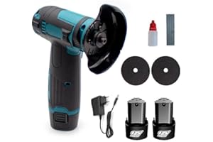 COXZD Mini meuleuse avec valise, Flex, sans fil, 12 V, 76 mm, 19500 tr/min, mini meuleuse, pour coupe, élagage, angulaire, protection disque, coupe parfaite