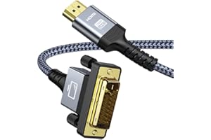 Snowkids Câble adaptateur HDMI DVI Câble DVI vers HDMI avec convertisseur bidirectionnel Full HD 24 + 1 haute vitesse DVI vers HDMI compatible 3D