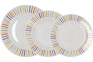 Quid California Vajilla Porcelana 18 Piezas - 6 Personas Porcelana Apto Microondas