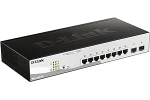 D-Link DGS-1210-10P 10-Port Smart Managed Gigabit PoE Switch, 8 x 10/100/1000BASE-T PoE, 2 x 100/1000 Mbps SFP Black, Power Budget 65 W