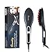 Hair Straightening Brush - Premium 3 in 1 Professional Digital Electric Straightener - Ceramic Ionic Anti Frizz -Best Styling Detangling Comb for Natural Silky Hair - Salon Quality