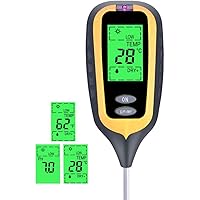 Feuchtigkeitsmessgerät Boden Feuchtigkeitsmesser 4 in 1 Bodentester Batteriebetrieben, Pflanzen Hygrometer, Temperatur…