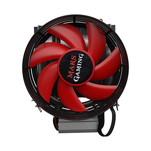 Mars Gaming MCPU117- Disipador gaming para ordenador  ventilador 90mm  tecnolog  a PWM  soporte AM4  TDP de hasta 120W  perfil ultradelgado  color rojo y negro
