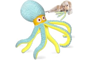 CIIVURR Squeaky Dog Interactive Toys Octopus Plush Toys Upgrade Indestructible Rubber Eyes Pet Training Chew Toy, Entertaining Puppy Teething, Durable Dod Toys for Small, Medium, Large Dogs