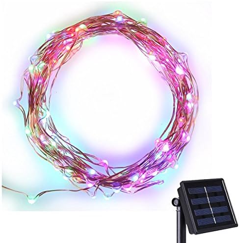 Solar Powered String Light 200 LEDs Copper Wired Light Outdoor Waterproof Solar Starry Fairy Lights for Christmas Garden Home Party Landscape 20m/65.6ft (Multi-Color)