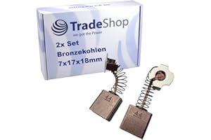 2x Trade-Shop Bronzekohlen Kohlebürsten 7x17x18mm kompatibel mit Shoprider TE-889SLBF, TE-889XLSBN, Pihsiang, Vermeiren, Sterling, Freerider Elektromobil