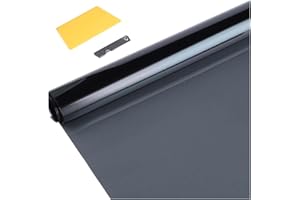 LEIKEDUN Window Tint Film Roll for Car, Van and Vehicles (50cm x 3m) - Heat-Insulation Sun Protection Film with Glare and Privacy (Smoke Dark Black 15%, Limo Black 5%)