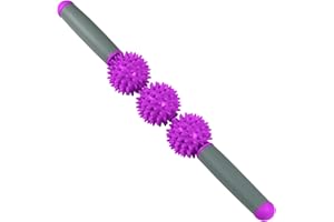 DEPORTE FANS, Relax Rodillo Masaje Muscular,Masaje deportivo Roller Stick para dolores musculares (Bola 40.5 * 5.5 cm, Purple)