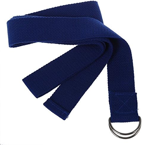 Visork Yoga Strap Exercise Yoga Stretching Strap Cotton Yoga Belt Strap Pilates Fitness Prop For Beginners Stretching Holding Poses Blue