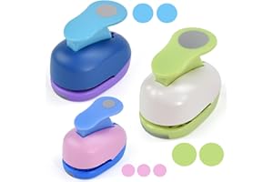 JNEYVIC 3 Stück Papierstanzer Rund Motivstanzer Ausstanzer Kreis 8mm 15mm 25mm Motivlocher Lochstanzer Papier Kreisstanzer für Basteln DIY Scrapbooking Geschenkanhänger Grußkarten (Zufällige Farbe)