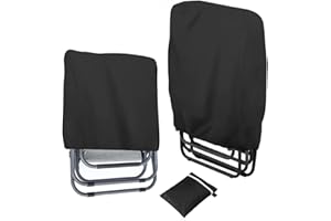 LMYDIDO 2 Fundas Protectoras para sillas de jardín Plegables, Resistentes al Agua, al Viento, a los Rayos UV y a la Carga Pesada, Tejido Oxford 210D con Bolsa de Almacenamiento, para Tumbona de jardín