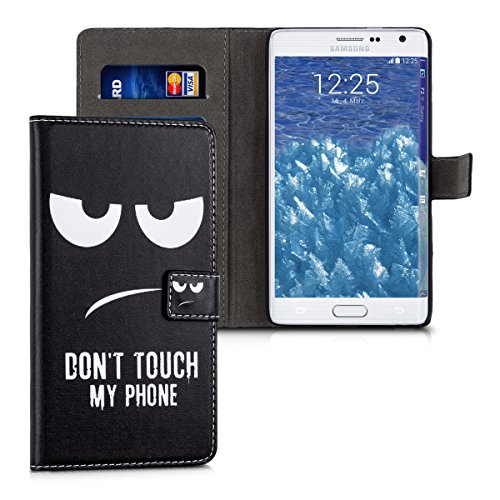 kwmobile Funda para Samsung Galaxy Note Edge - Carcasa de  Cuero sint  tico  con dise  o Don t Touch my Phone - Case con  Tarjetero 