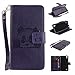 Produktbild Lonchee LG X Power Wallet Tasche Brieftasche Schutzhülle , Panda geprägtes Muster Design Hochwertige PU Leder Folio Tasche Case Hülle im Bookstyle mit Standfunktion Kredit Kartenfächer (lila)