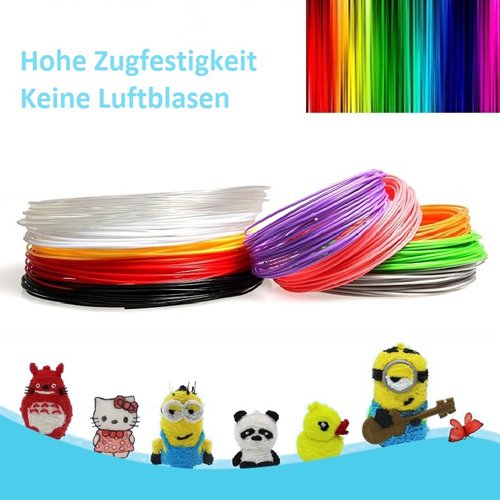 3D Druckstift Stift, Intelligenter 3D Pen 3D Stift 3D Druckstift 3D Printing Pen Dritte Generation mit 2 Packs Filaments EU Adapter für Freihand 3D Zeichnungen – 3D Printing Filament aus PLA/ABS Material in 20 Farben - 4