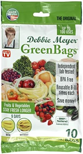 Debbie Meyer GreenBags Freshness-Preserving Food/Flower Storage Bags (Large, 10-Pack)