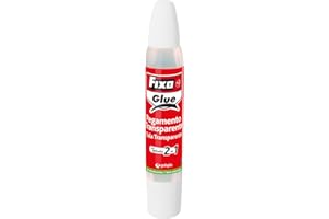Fixo Glue - Pegamento Escolar Liquido Transparente con Aplicador 2 en 1, 35g, Perfecto Tanto para Áreas Precisas como Zonas Anchas, Lavable, Material Escolar Ideal para Manualidades