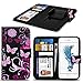 Produktbild (Rosa Blumen-Schmetterling 152 x74.9 mm) PRINTED DESIGN Tasche Hülle für Samsung Galaxy S8 Aktive Tasche Hülle Abdeckungsbeutel Qualitäts-Thin-Leder-Buch-Art-Beutel Holdit Federklammer Clip auf Adjustable Buch von i-Tronixs