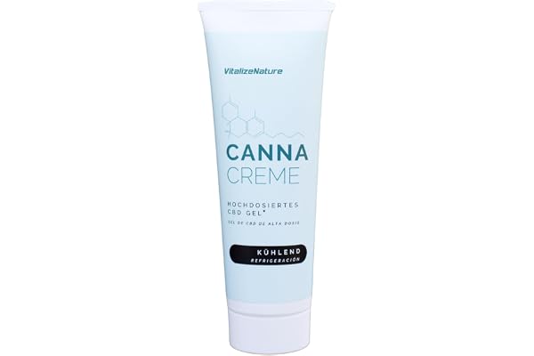 VitalizeNature "Canna Creme" - CBD Gel 1425 mg - högdos kylgel med mynta och mentol - vård av muskler och leder, främjar återhämtning och avkoppling
