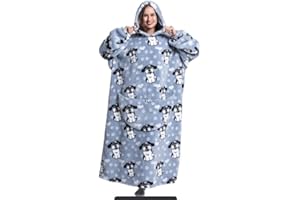 BENASS Oversize Hoodie Decke zum Anziehen mit Kapuze, Ärmeln, 2 Taschen für Handy etc. - XXL Sweatshirt aus Fleece, warm, lang, Übergröße - für Damen
