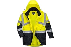 PORTWEST Giubbotto di sicurezza e da lavoro, traspirante ad alta visibilità, dotato di anelli D-Ring per filo radio