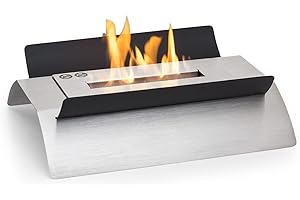 Klarstein Cheminee Bioethanol, Cheminée Bioéthanol pour l'Intérieur, Cheminée au Bioéthanol avec Une Durée de Combustion de 4 à 6 Heures, Inodore et sans Fumée, Cheminee Ethanol 2,2 KW, 45x32x15 cm