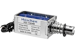 Heschen Magnet-Elektromagnet, HS-1564B, DC24V 1,5A, 20mm Hub, Kraft 60N, Push-Pull-Typ, offener Rahmen, Linearbewegung
