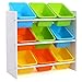 Produktbild Homfa Kinder Aufbewahrungsregal Kinderregal Spielzeugregal Spielzeugkiste Kommode mit 9 Kunststoffkästen für Spielzeug und Bücher Multi Toy Organizer 65 * 26.5 * 60cm