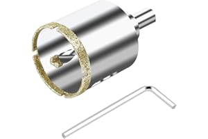 ASNOMY Diamentowa otwornica 40 mm z wiertłem centrującym, diamentowe wiertło do szkła z powłoką diamentową, diamentowa koronka wiertnicza wiertło do płytek / płytek / ceramiki/marmuru/granitu