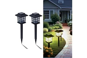 Anern Lampade solari da esterno, confezione da 2 lampade LED impermeabili per vialetti e giardini - Forniscono 6-12 ore di illuminazione per giardini, cortili, terrazze, vialetti (bianco caldo)