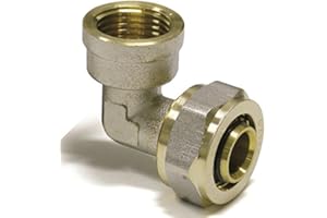HEIZUNGSDISCOUNT24 Pipetec Schraubfitting, Schraub-Übergangswinkel mit Innengewinde 16x2 - 1/2", SFWI1604, DVGW