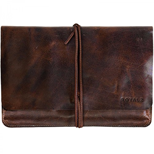 examen ROYALZ Universel Housse pour tablette et 9.7 à 10.1 Sac Case Cover Protection Retro Design Unique bande de cuir Vintage Cuir marron
