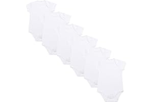 THE BABY BOX UK Baby Bodysuits Cotton 6 Pack Short Sleeve White Vests Tops Boy Girl
