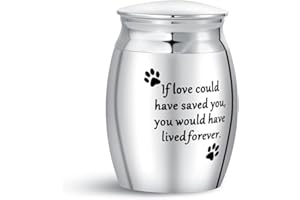 KunBead Jewelry Small Mini Urns for Ashes Keepsake Decorative Memorial Cremation Pet Dog Paw Prints Ash Holder Urns