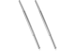 Teaaha 2PCS Golf Shaft Extension 0.58 0.60in Aluminum Alloy Golf Club Extensions Kit Putter Shafts Length Adjustment Tool for Irons and Woods Golfs Steel Clubs Replacement Parts(Silver)